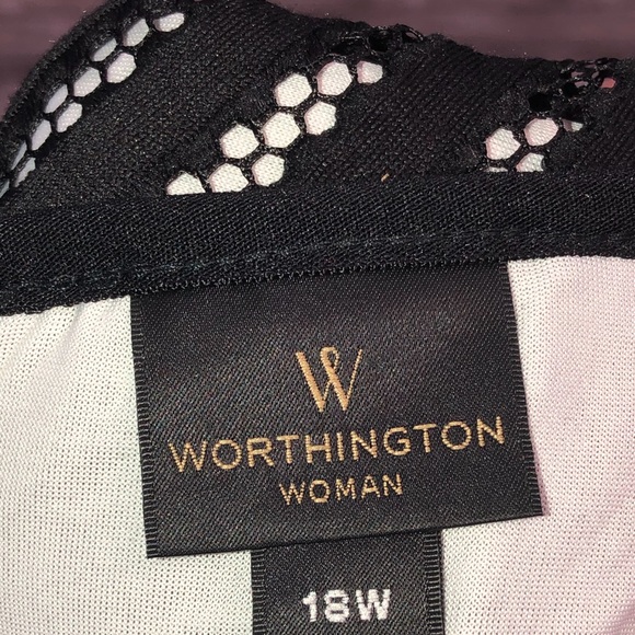 EUC. WORTHINGTON WOMAN BLACK/WHITE SKIRT SIZE 18W - Picture 6 of 7